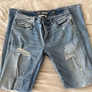 Aiden Blue Bootcut Jeans with Distressed Details